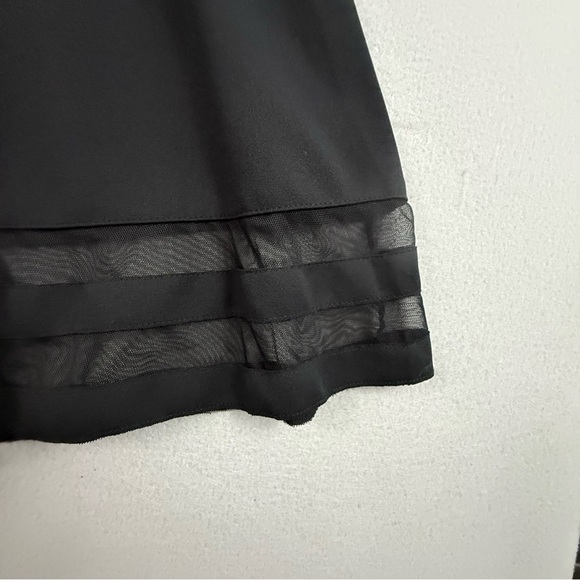 Liz Claiborne Dress Women's Size 6 Sleeveless Mesh Trim Zip Back Black - Picture 5 of 13